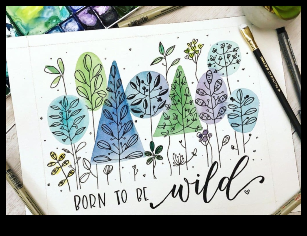 سيمفونية الألوان المائية: صياغة تركيبات متناغمة باستخدام أقلام الرصاص