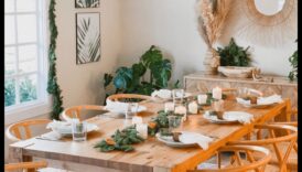 ديكور غرفة طعام مستوحى من الطراز البوهيمي بألوان جريئة