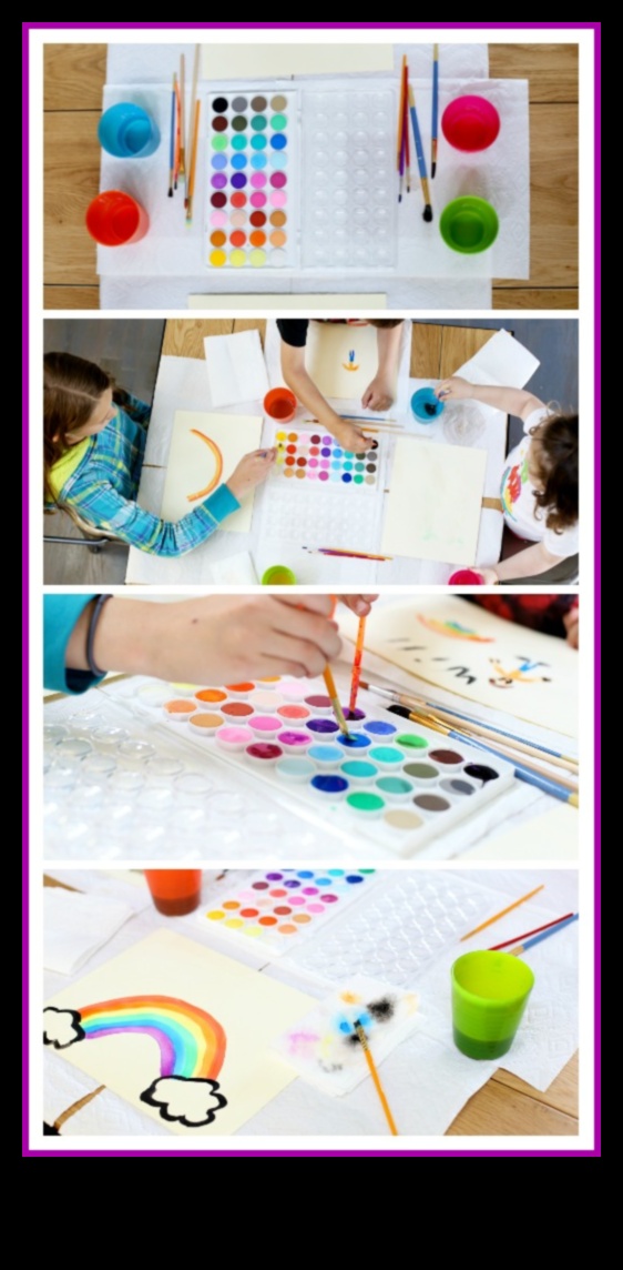 متعة الألوان المائية بدون فوضى: أعمال إبداعية للأطفال باستخدام المياه الملونة