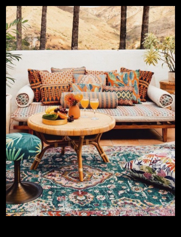 ما هي بعض أفكار الوسائد المغربية لمنطقة جلوس خارجية مستوحاة من بوهو؟