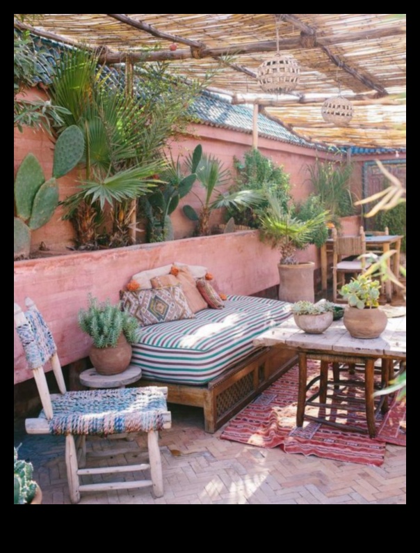 ما هي بعض أفكار الوسائد المغربية لمنطقة جلوس خارجية مستوحاة من بوهو؟